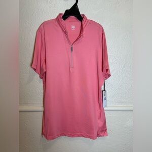 Tail Women’s 1/4 Zip Pink Golf Tennis Active Short Sleeve Shirt SPF 50 Small NWT
